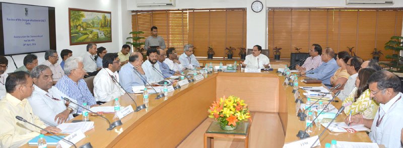 The Union Minister for Health & Family Welfare, Mr. J.P. Nadda chairing the high level review meeting on preparedness regarding Dengue situation, in New Delhi on April 29, 2016. The Secretary (Health and Family Welfare), Mr. B.P. Sharma is also seen.