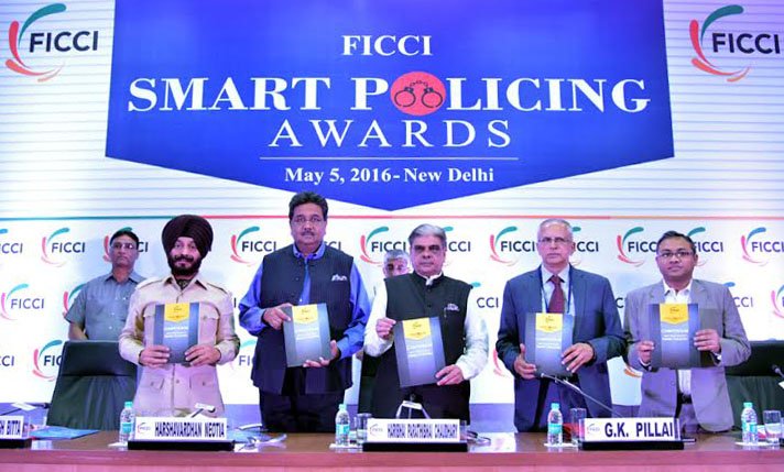 The Minister of State for Home Affairs, Shri Haribhai Parthibhai Chaudhary releasing a book on Smart Policing, at a function, organised by the FICCI on Smart Policing Awards, in New Delhi on May 05, 2016.